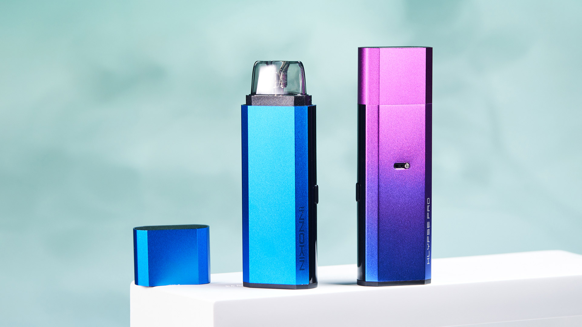 Cialde sigaretta elettronica Innokin Klypse Pro con sfumatura blu e viola visualizzate