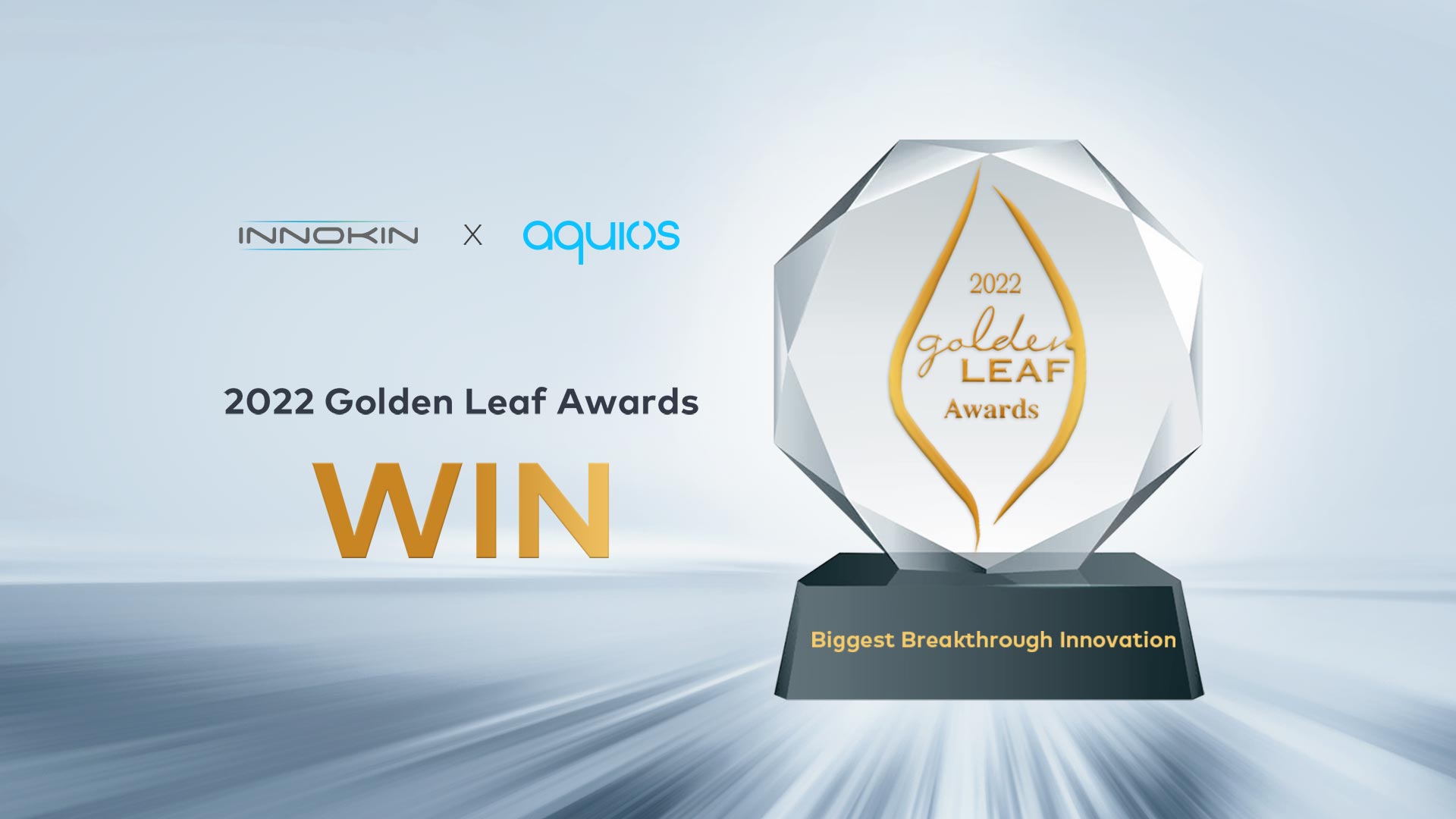 Innokin e Aquios vincono il premio "Biggest Breakthrough Innovation" ai Golden Leaf Awards 2022